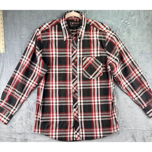 BLAC LAQUER Button Down Shirt Men’s Size Large Red Black Long Sleeve Date Night - Picture 11 of 11